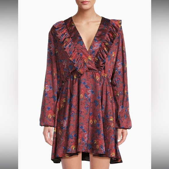 NWT HUTCH Hutch Tara Floral Satin Minidress - Picture 3 of 11